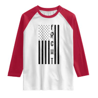 Fight Skin Cancer Melanoma Fighter USA Flag Raglan Shirt