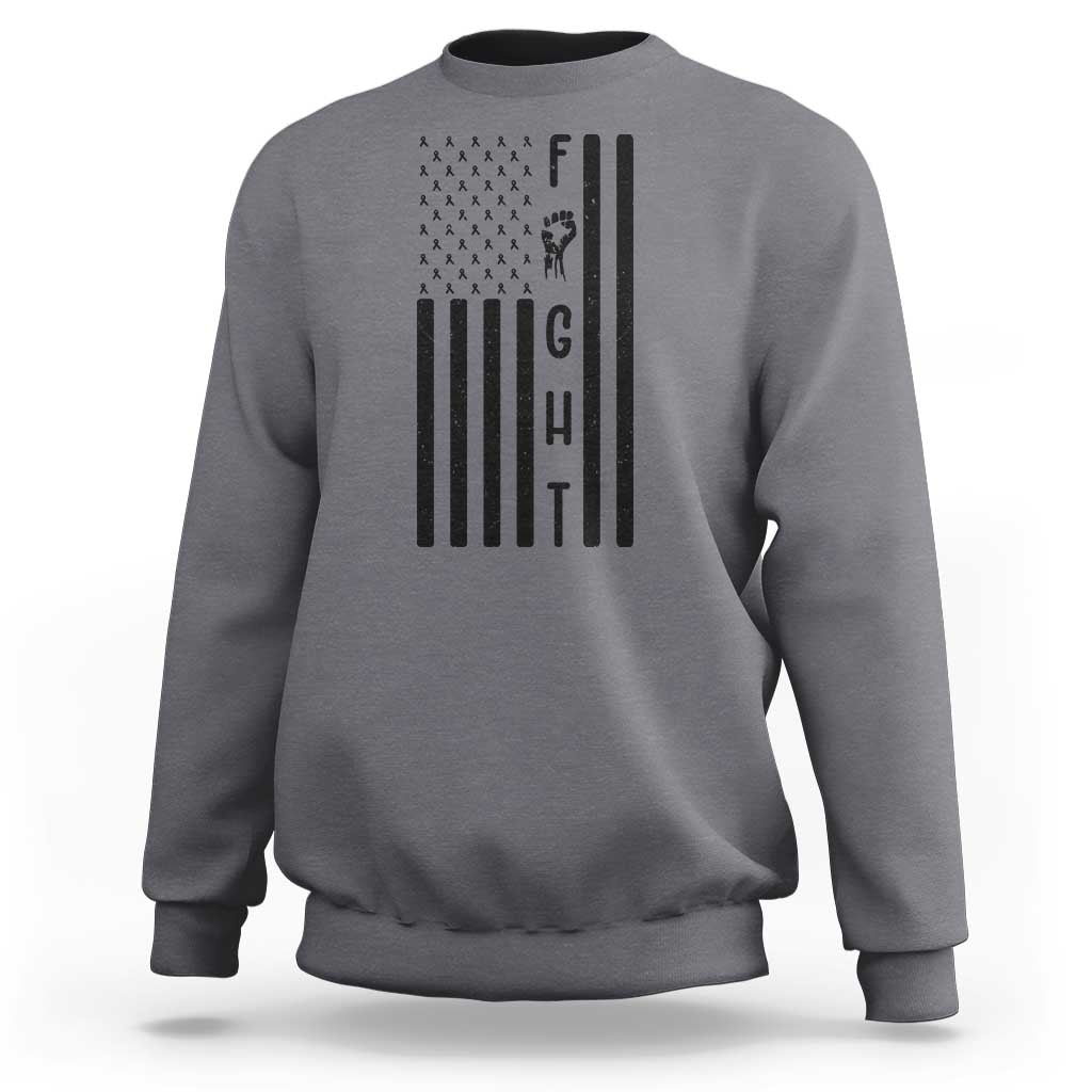 Fight Skin Cancer Melanoma Fighter USA Flag Sweatshirt