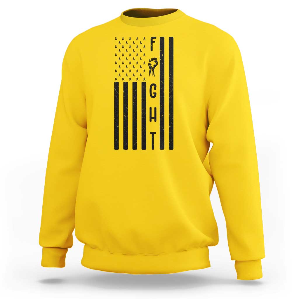 Fight Skin Cancer Melanoma Fighter USA Flag Sweatshirt