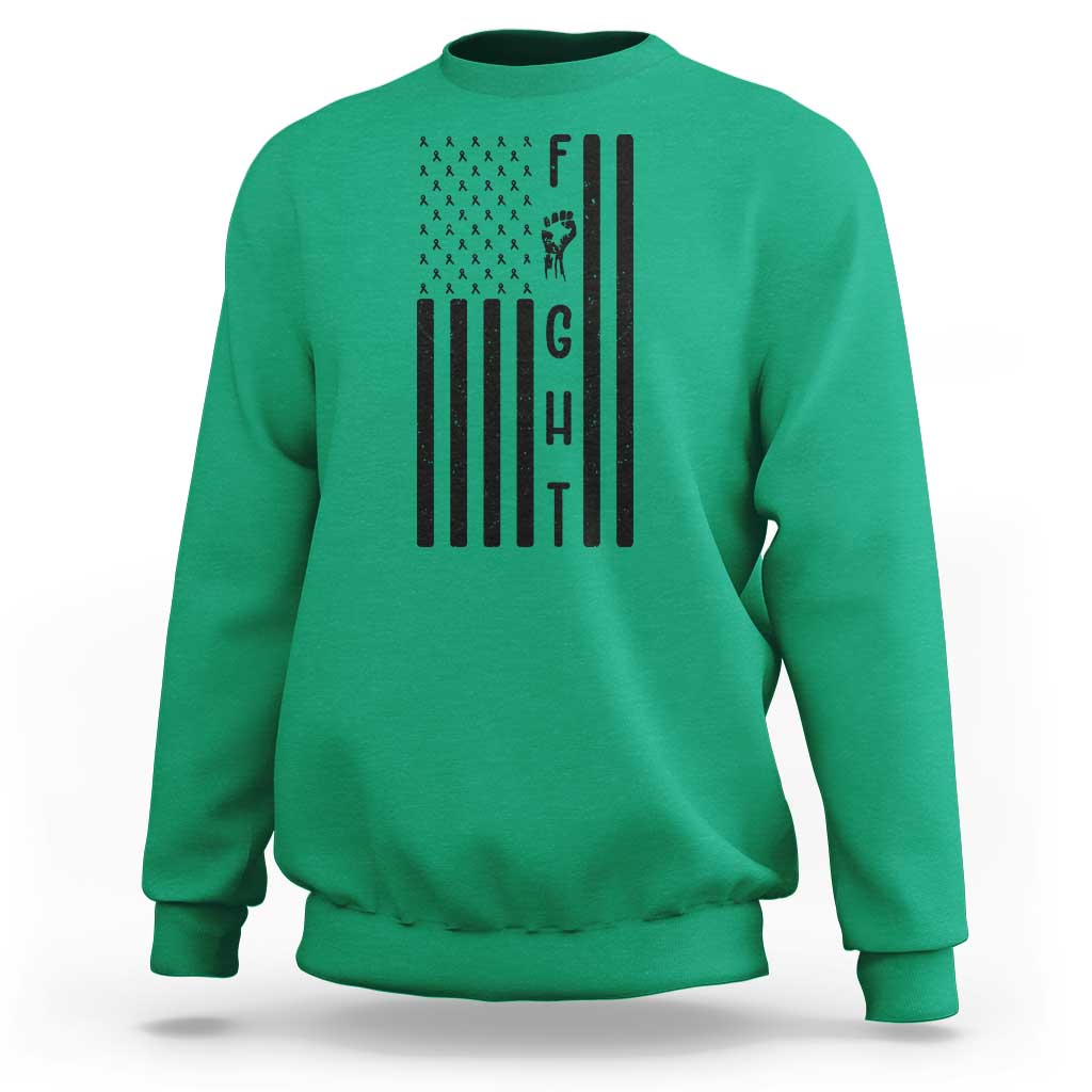 Fight Skin Cancer Melanoma Fighter USA Flag Sweatshirt