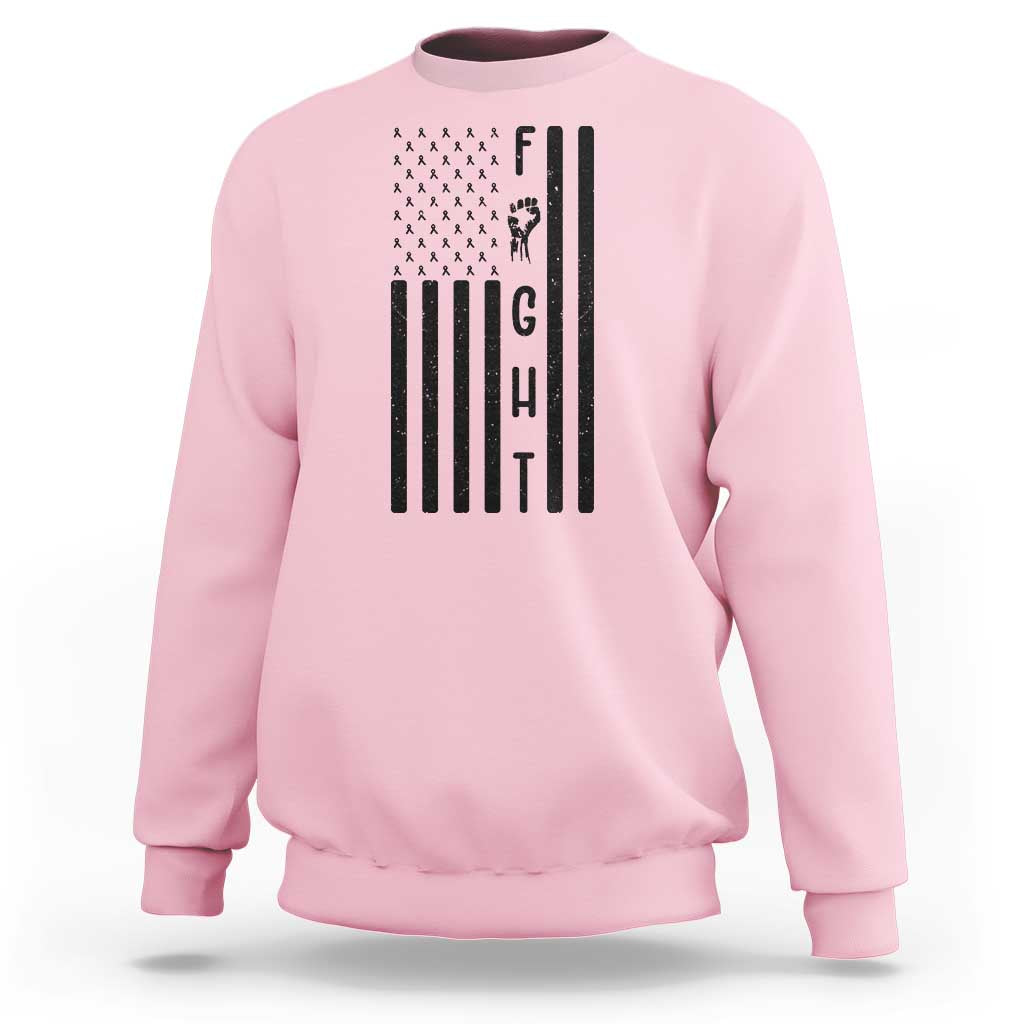 Fight Skin Cancer Melanoma Fighter USA Flag Sweatshirt