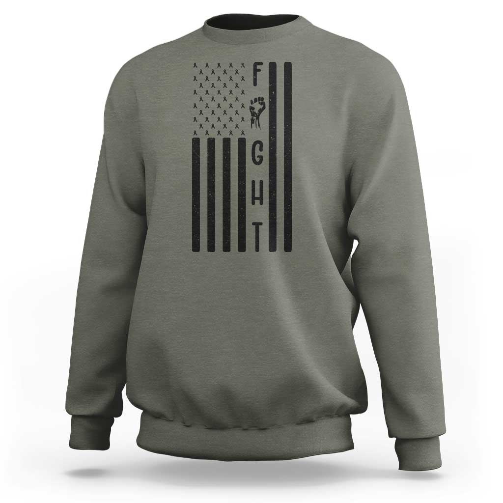 Fight Skin Cancer Melanoma Fighter USA Flag Sweatshirt