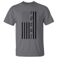 Fight Skin Cancer Melanoma Fighter USA Flag T Shirt