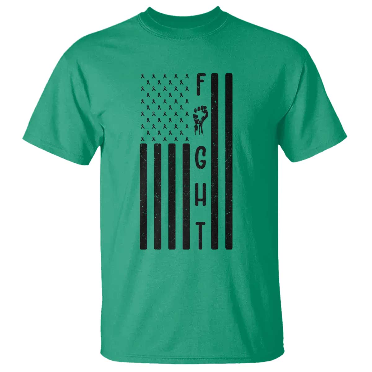 Fight Skin Cancer Melanoma Fighter USA Flag T Shirt