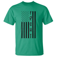 Fight Skin Cancer Melanoma Fighter USA Flag T Shirt