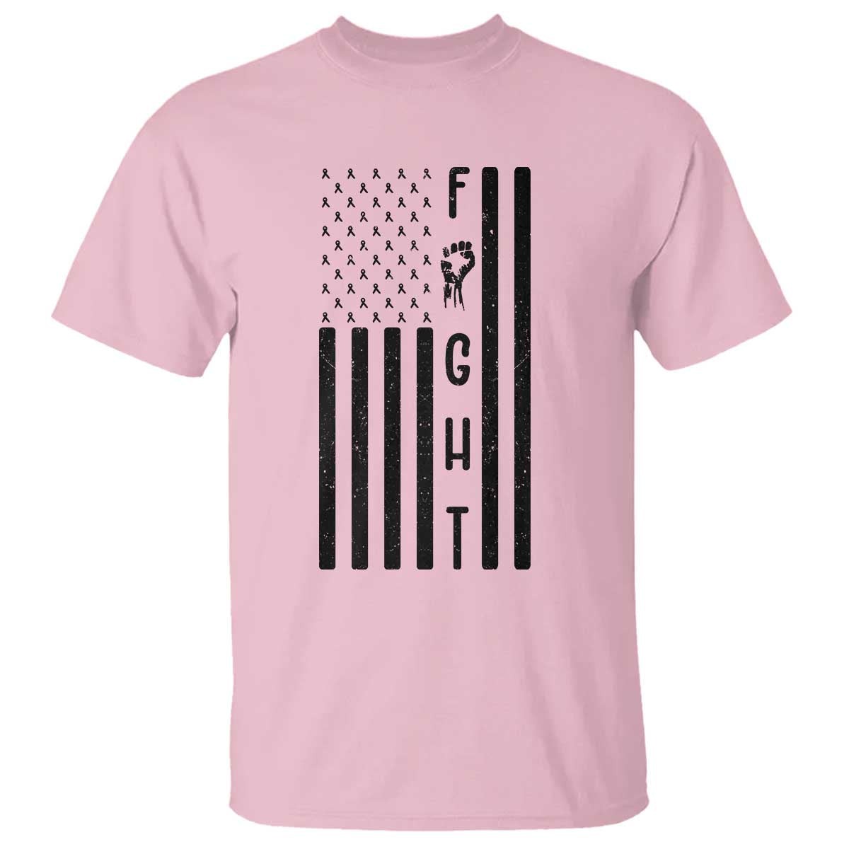 Fight Skin Cancer Melanoma Fighter USA Flag T Shirt