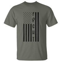 Fight Skin Cancer Melanoma Fighter USA Flag T Shirt