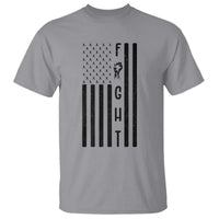 Fight Skin Cancer Melanoma Fighter USA Flag T Shirt