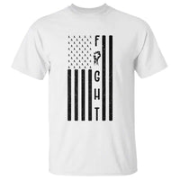 Fight Skin Cancer Melanoma Fighter USA Flag T Shirt