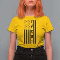 Fight Skin Cancer Melanoma Fighter USA Flag T Shirt For Women