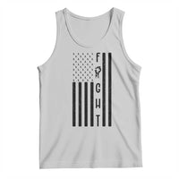 Fight Skin Cancer Melanoma Fighter USA Flag Tank Top