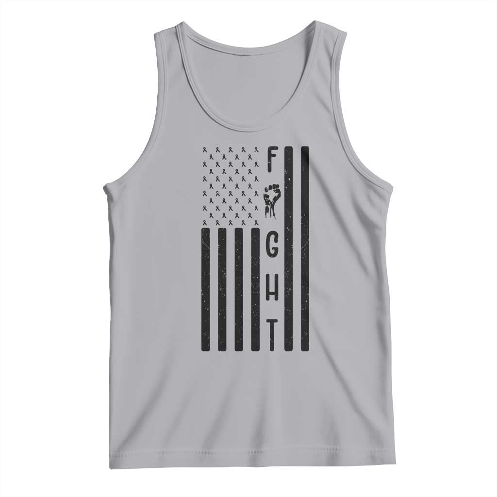 Fight Skin Cancer Melanoma Fighter USA Flag Tank Top
