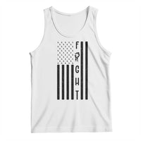 Fight Skin Cancer Melanoma Fighter USA Flag Tank Top