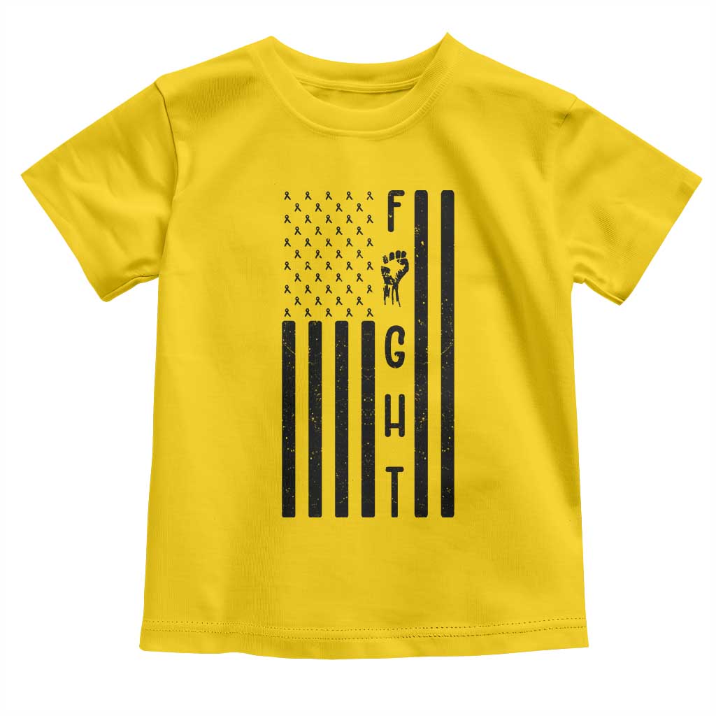 Fight Skin Cancer Melanoma Fighter USA Flag Toddler T Shirt