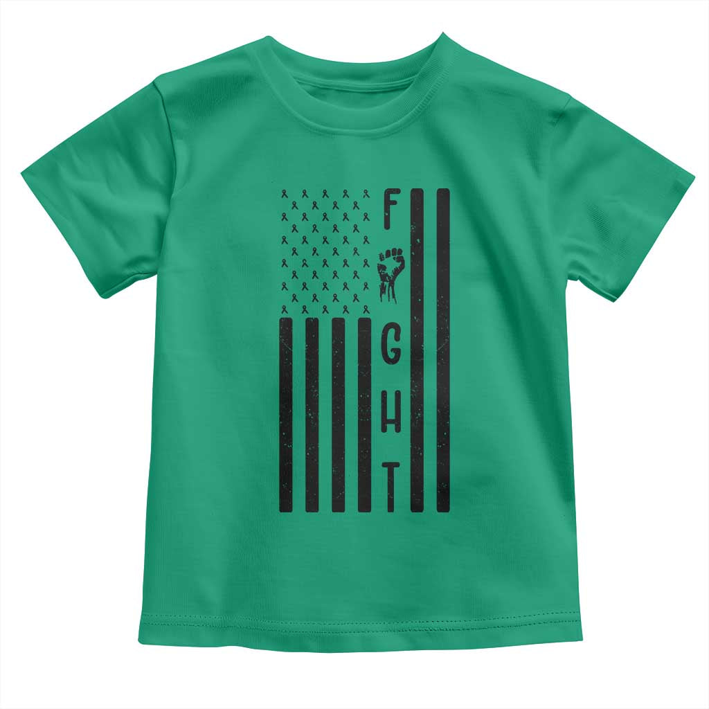 Fight Skin Cancer Melanoma Fighter USA Flag Toddler T Shirt