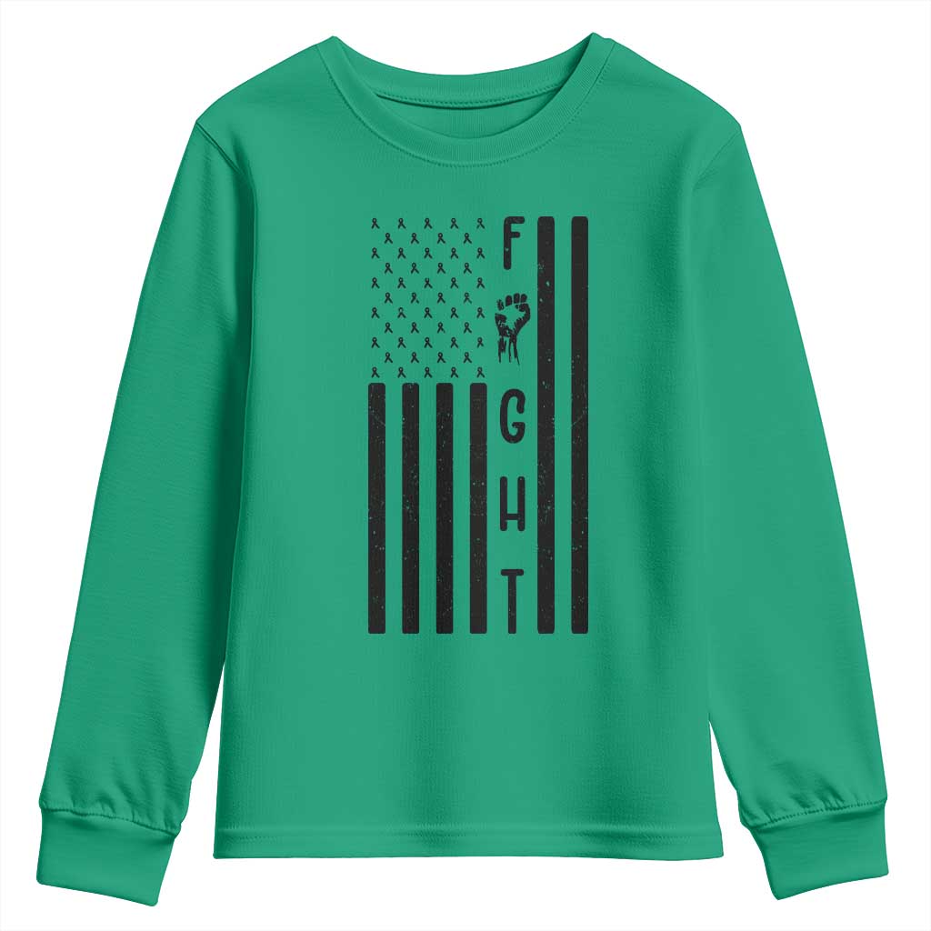 Fight Skin Cancer Melanoma Fighter USA Flag Youth Sweatshirt