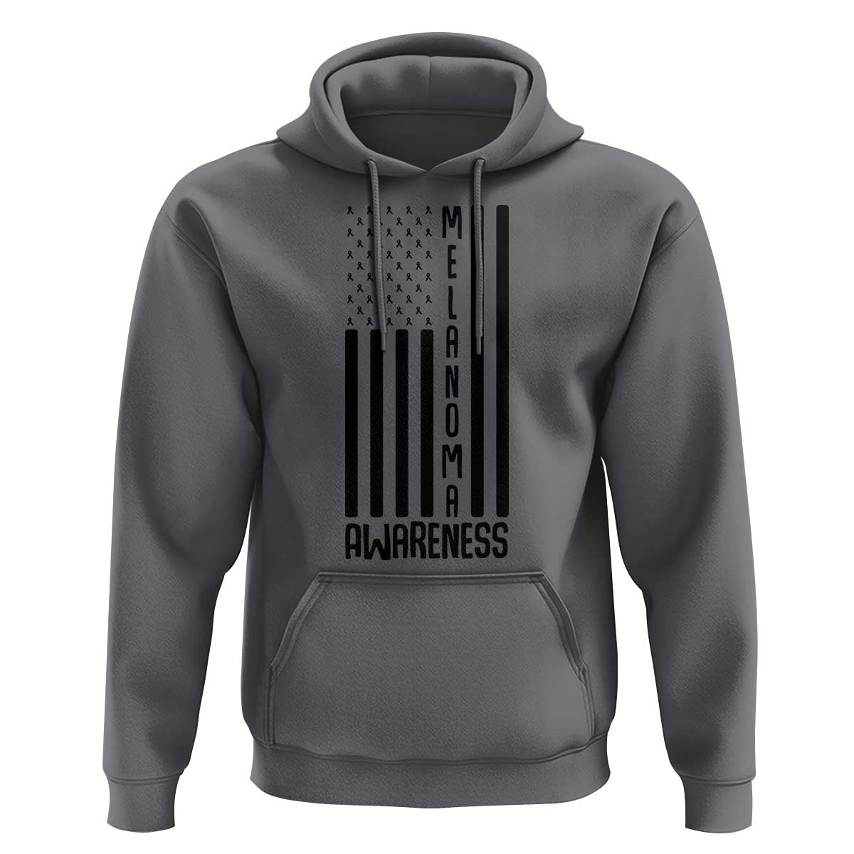 Melanoma Awareness USA Flag Hoodie Patriotic Cancer Warrior