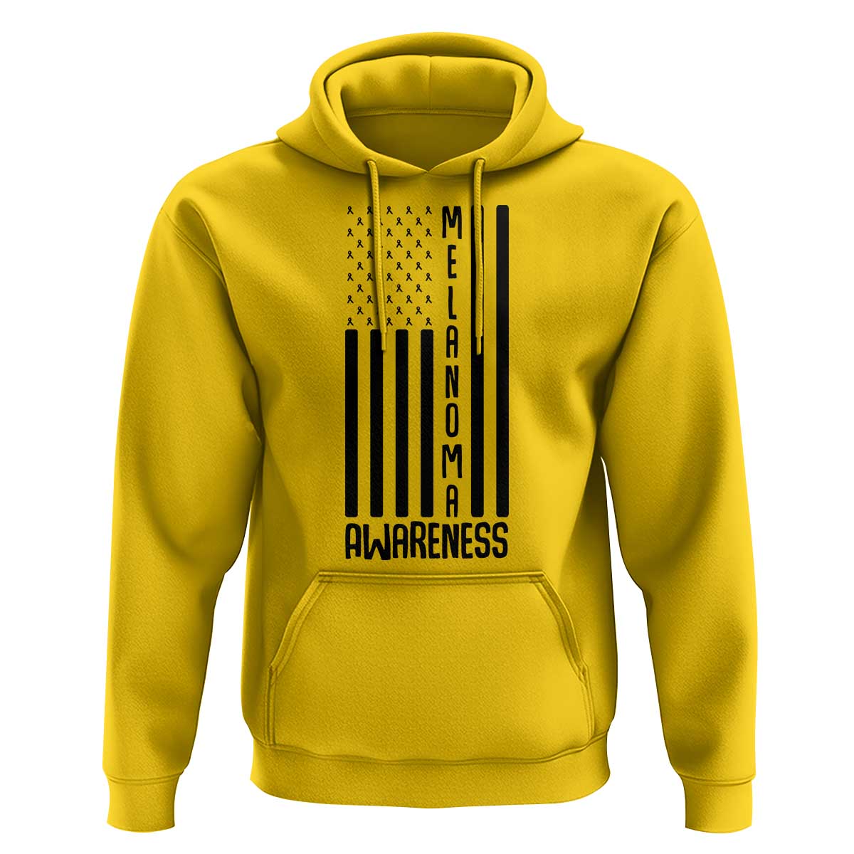 Melanoma Awareness USA Flag Hoodie Patriotic Cancer Warrior