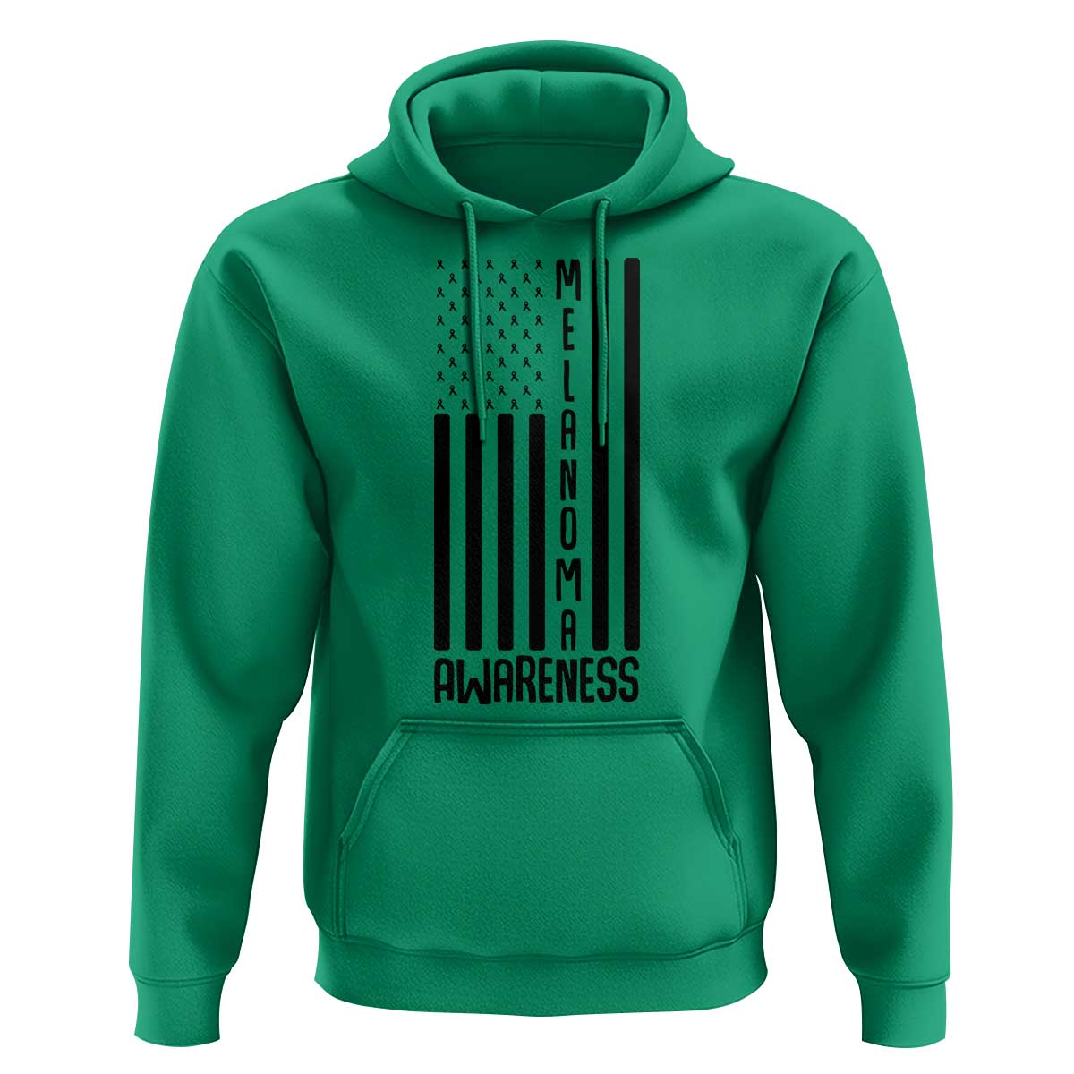 Melanoma Awareness USA Flag Hoodie Patriotic Cancer Warrior