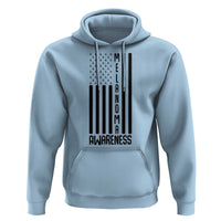 Melanoma Awareness USA Flag Hoodie Patriotic Cancer Warrior