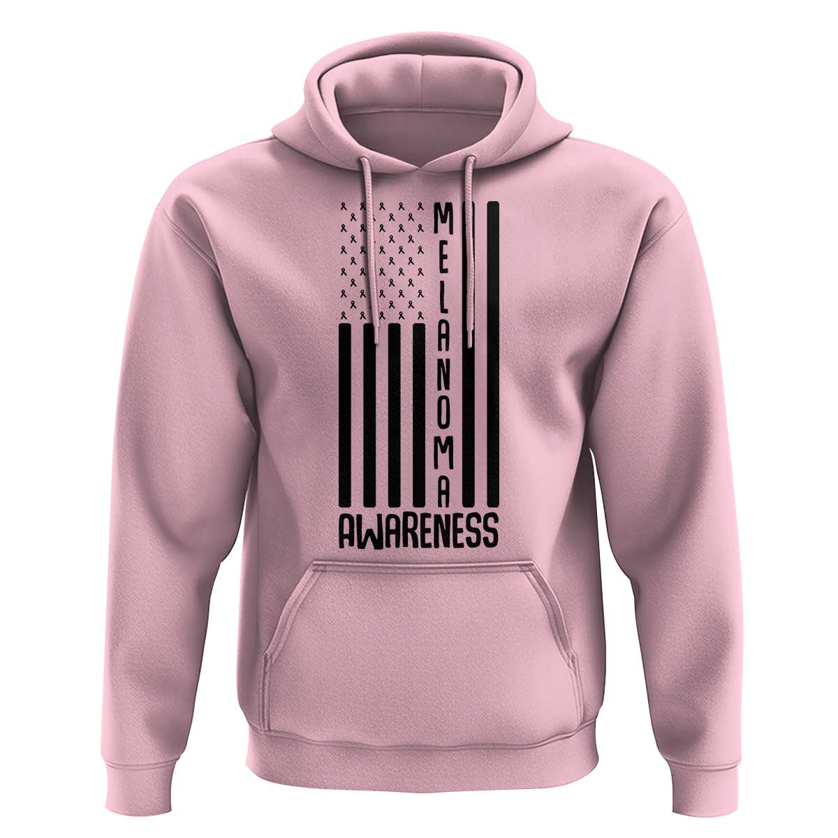 Melanoma Awareness USA Flag Hoodie Patriotic Cancer Warrior