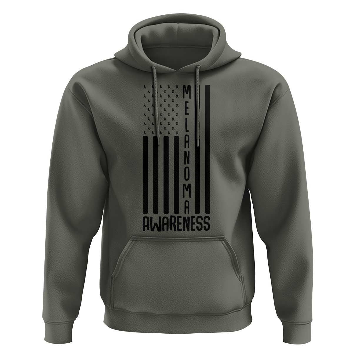 Melanoma Awareness USA Flag Hoodie Patriotic Cancer Warrior
