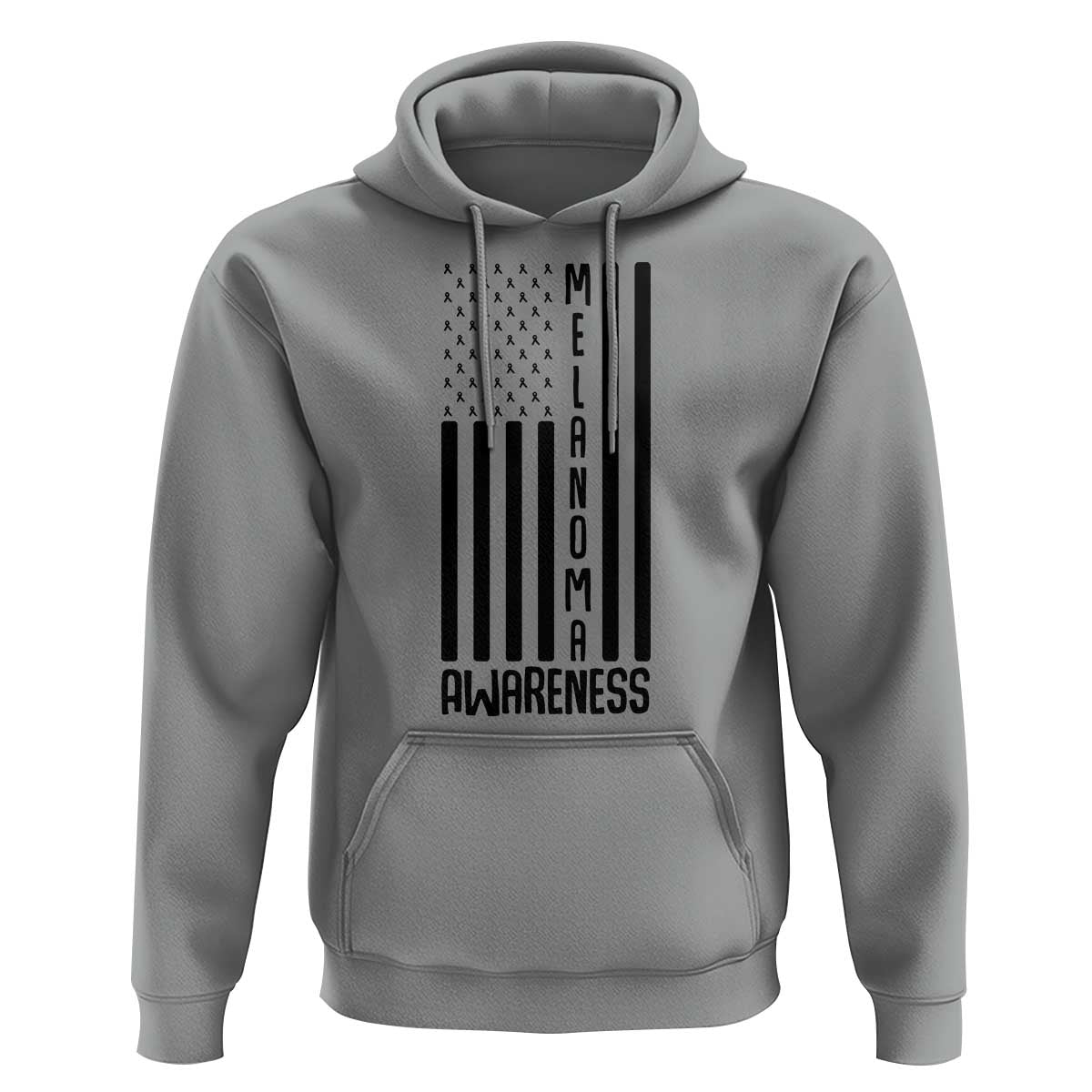 Melanoma Awareness USA Flag Hoodie Patriotic Cancer Warrior