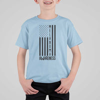 Melanoma Awareness USA Flag T Shirt For Kid Patriotic Cancer Warrior