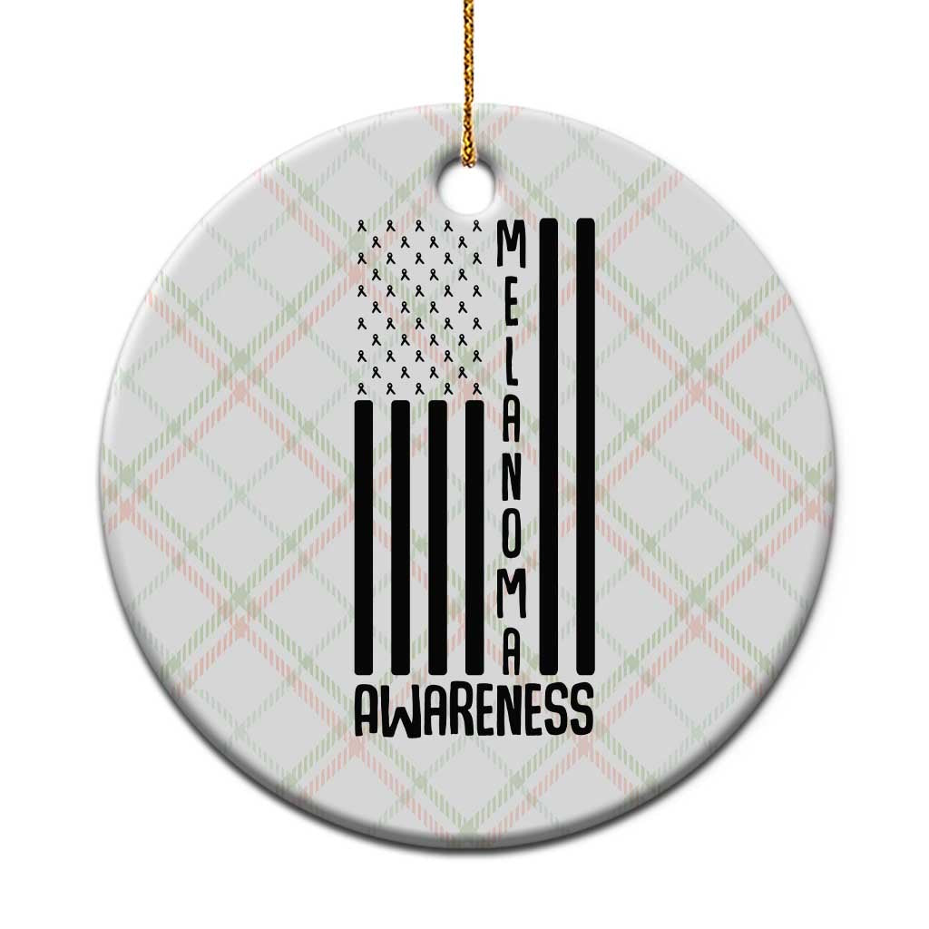 Melanoma Awareness USA Flag Ceramic Ornament Patriotic Cancer Warrior