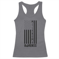 Melanoma Awareness USA Flag Racerback Tank Top Patriotic Cancer Warrior