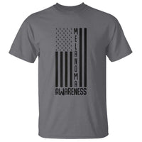 Melanoma Awareness USA Flag T Shirt Patriotic Cancer Warrior