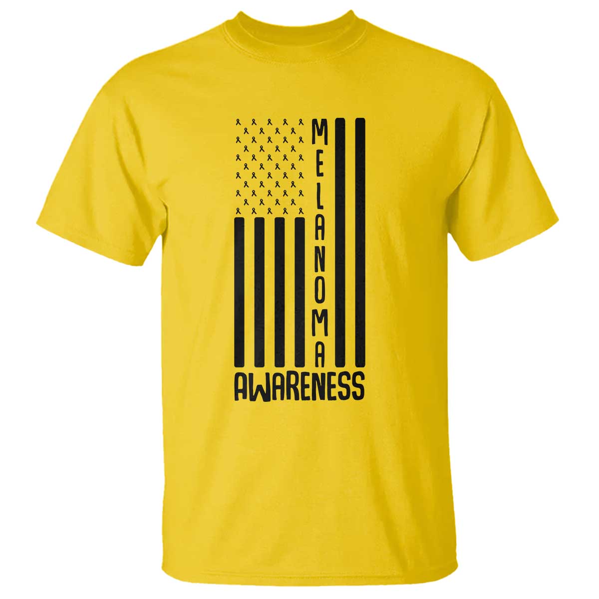Melanoma Awareness USA Flag T Shirt Patriotic Cancer Warrior