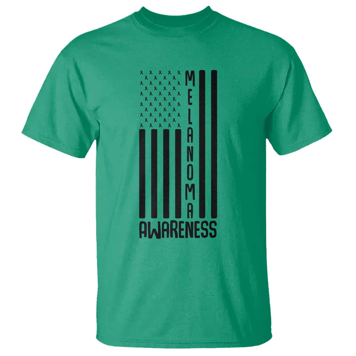 Melanoma Awareness USA Flag T Shirt Patriotic Cancer Warrior