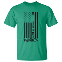 Melanoma Awareness USA Flag T Shirt Patriotic Cancer Warrior