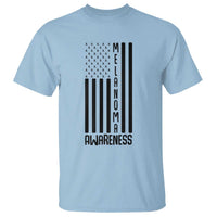 Melanoma Awareness USA Flag T Shirt Patriotic Cancer Warrior