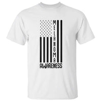 Melanoma Awareness USA Flag T Shirt Patriotic Cancer Warrior