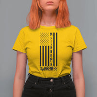 Melanoma Awareness USA Flag T Shirt For Women Patriotic Cancer Warrior