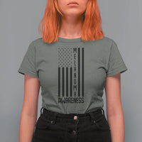 Melanoma Awareness USA Flag T Shirt For Women Patriotic Cancer Warrior
