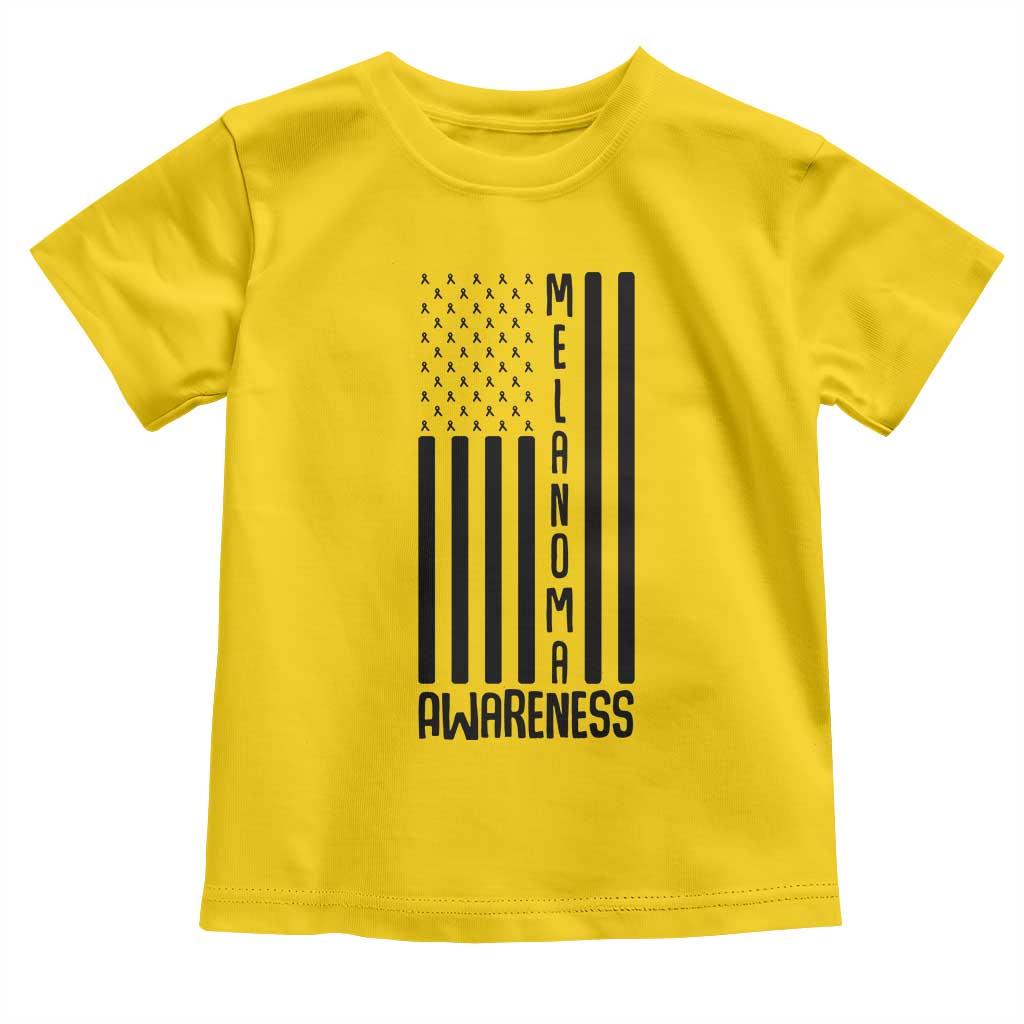 Melanoma Awareness USA Flag Toddler T Shirt Patriotic Cancer Warrior