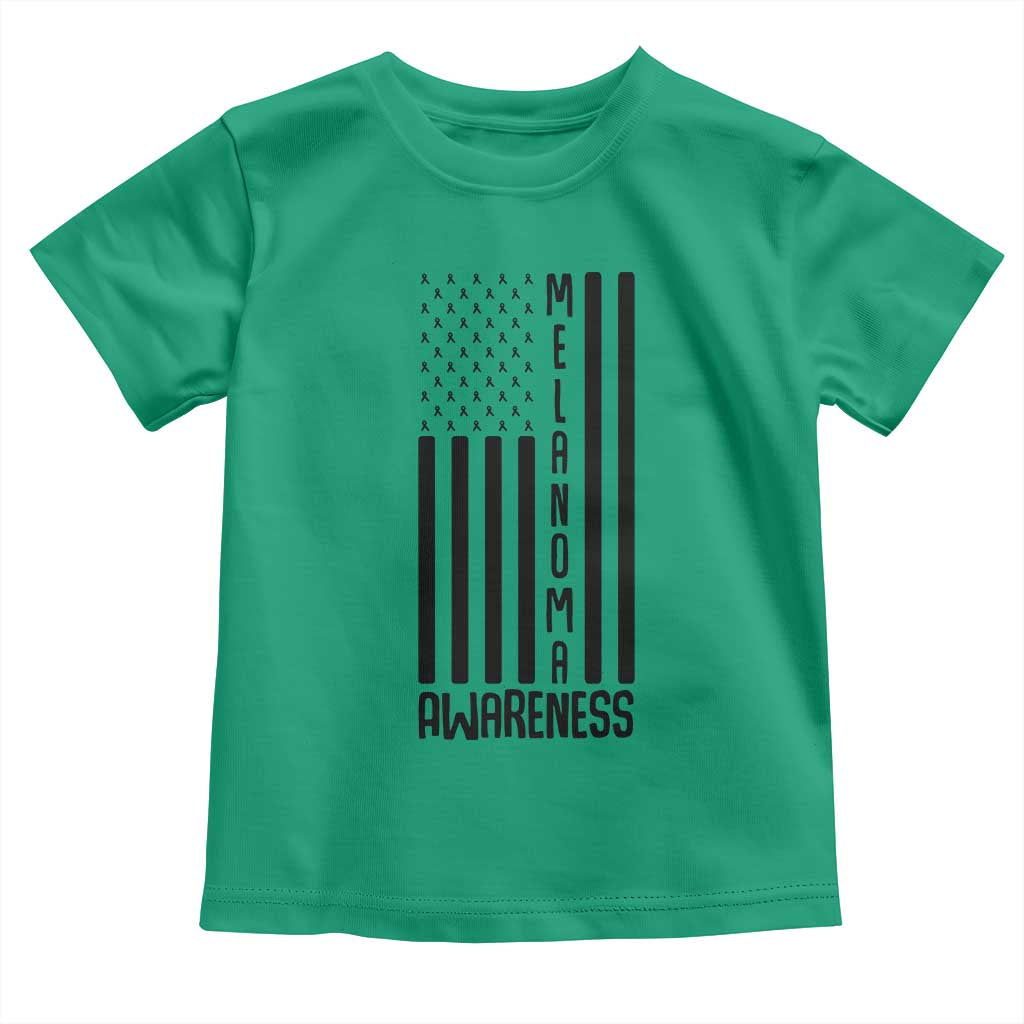 Melanoma Awareness USA Flag Toddler T Shirt Patriotic Cancer Warrior