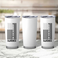 Melanoma Awareness USA Flag Tumbler Cup Patriotic Cancer Warrior