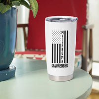 Melanoma Awareness USA Flag Tumbler Cup Patriotic Cancer Warrior