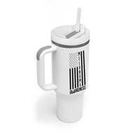 Melanoma Awareness USA Flag Tumbler With Handle Patriotic Cancer Warrior