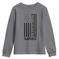 Melanoma Awareness USA Flag Youth Sweatshirt Patriotic Cancer Warrior