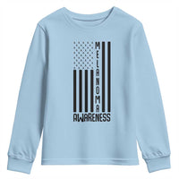 Melanoma Awareness USA Flag Youth Sweatshirt Patriotic Cancer Warrior