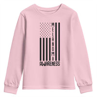 Melanoma Awareness USA Flag Youth Sweatshirt Patriotic Cancer Warrior