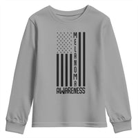 Melanoma Awareness USA Flag Youth Sweatshirt Patriotic Cancer Warrior