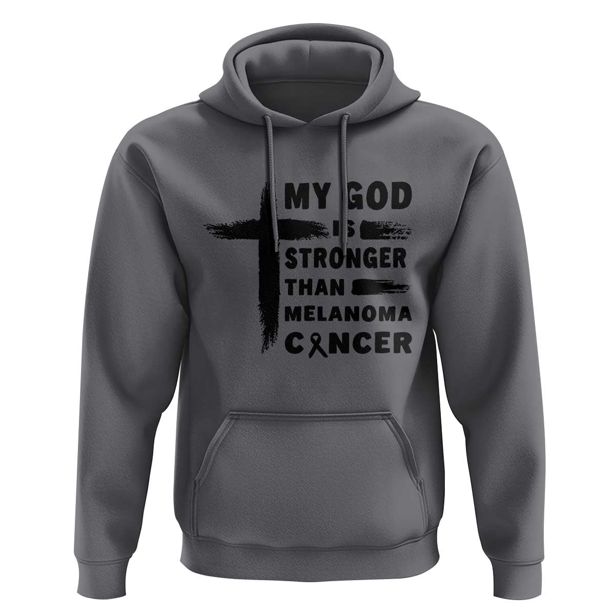 My God Is Stronger Than Melanoma Hoodie Christian Cancer Support