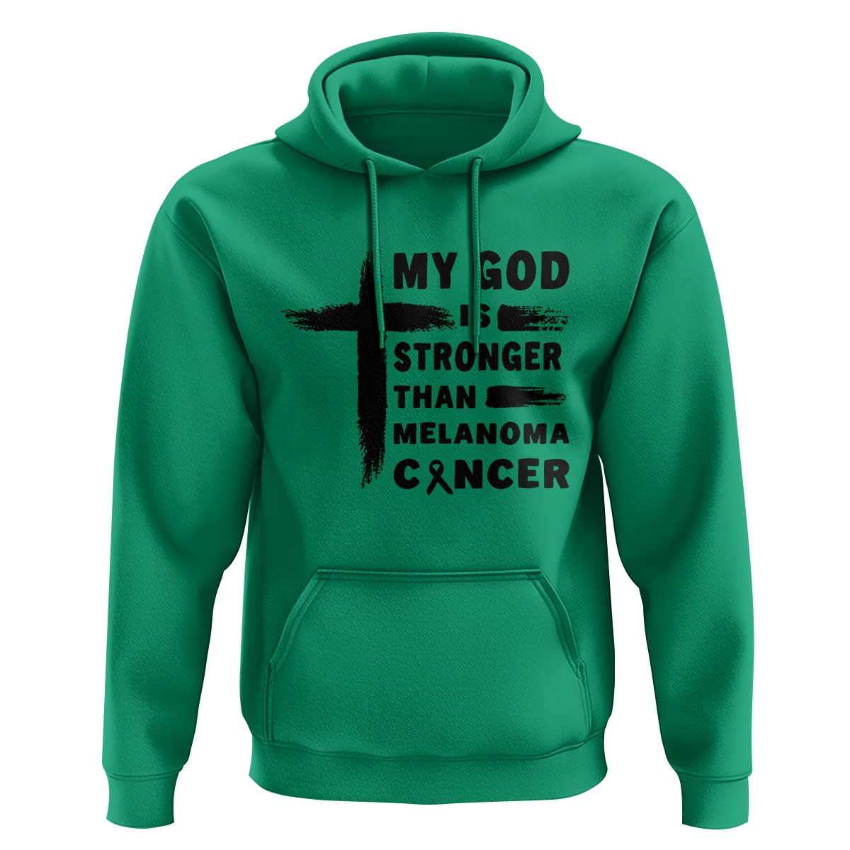 My God Is Stronger Than Melanoma Hoodie Christian Cancer Support