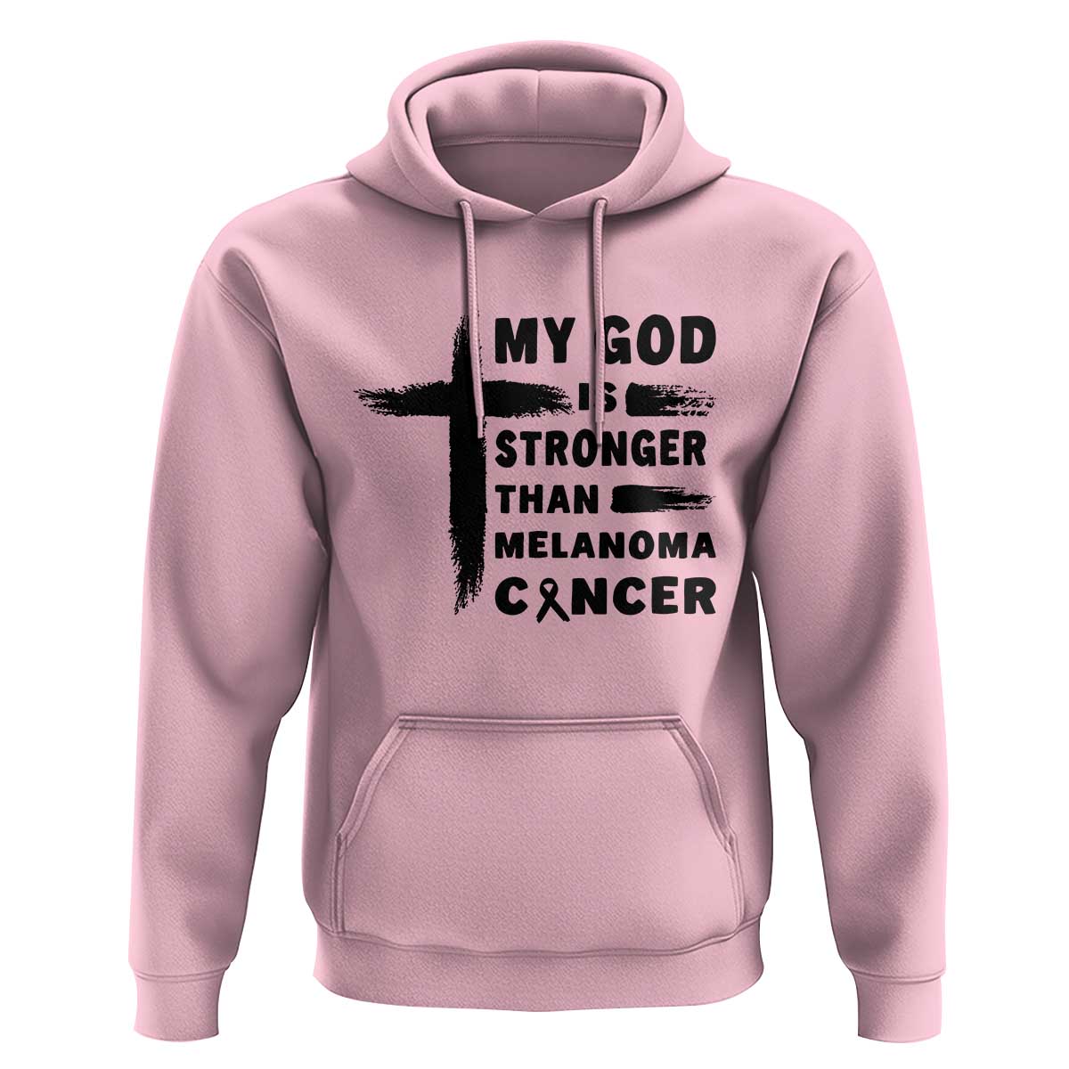 My God Is Stronger Than Melanoma Hoodie Christian Cancer Support